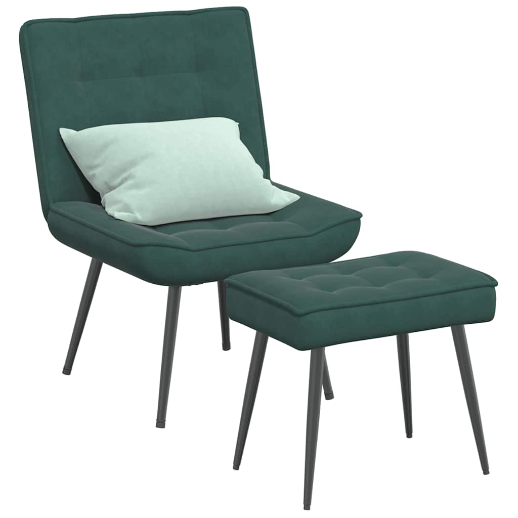 Relaxstoel met voetenbank fluweel donkergroen is nu te koop bij PeponiXL, paradijselijk wonen!