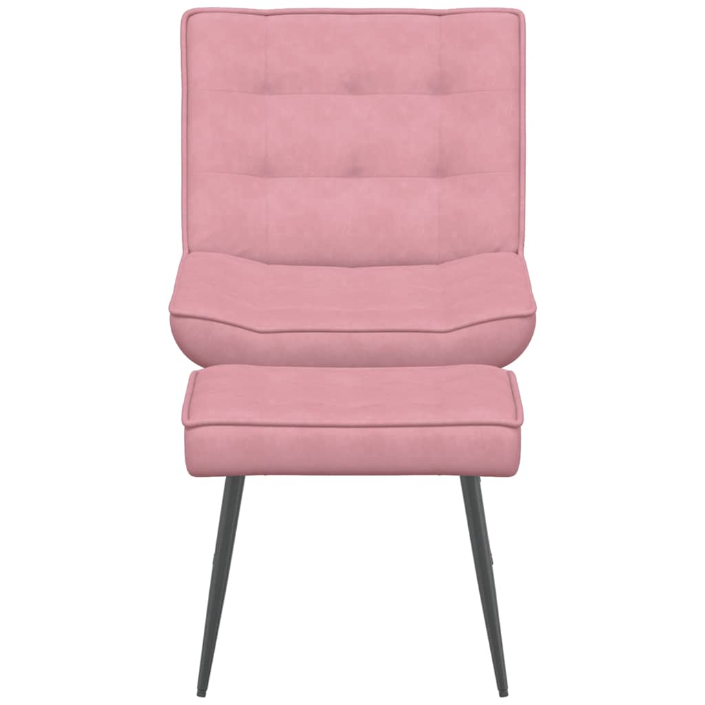 Relaxstoel met voetenbank fluweel roze is nu te koop bij PeponiXL, paradijselijk wonen!