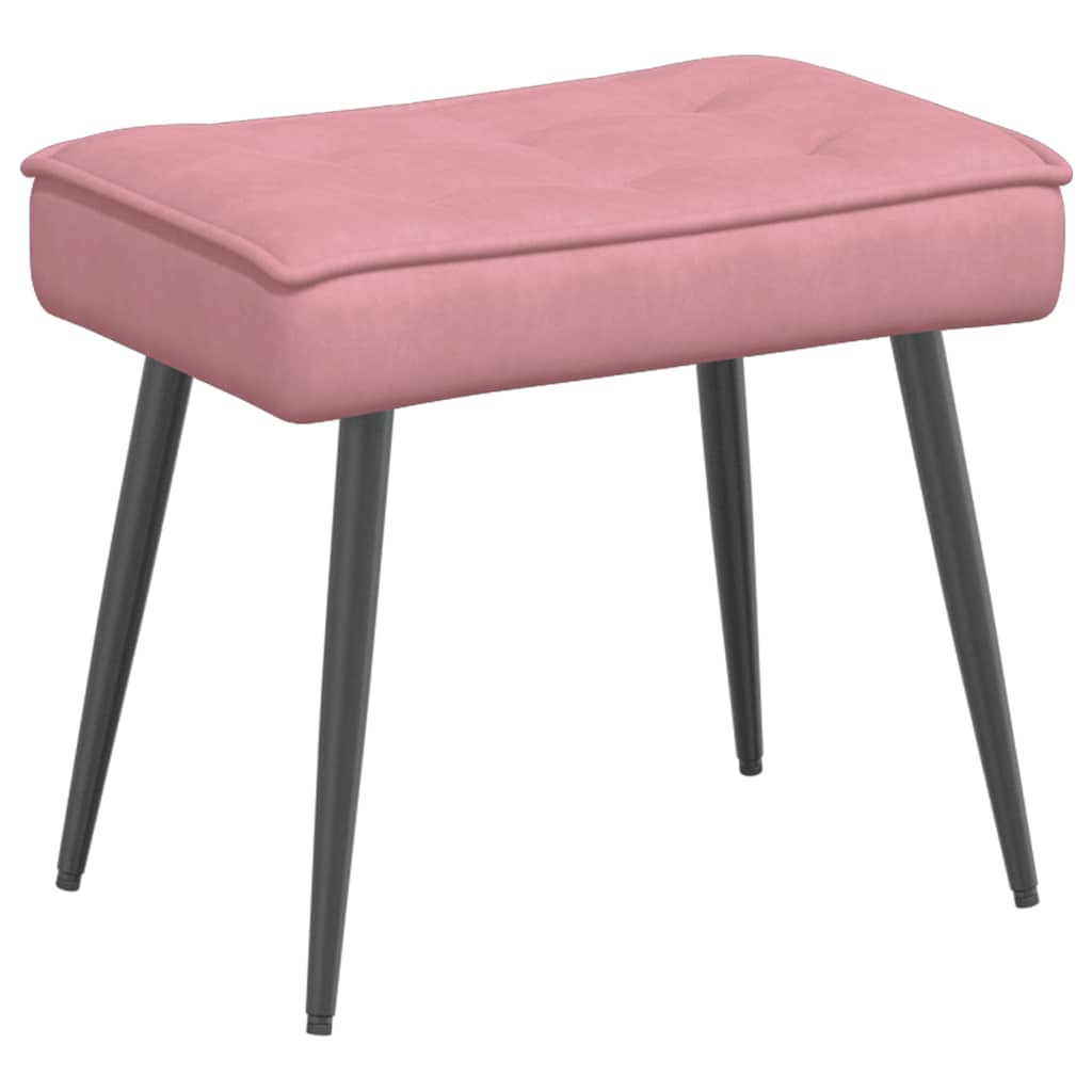 Relaxstoel met voetenbank fluweel roze is nu te koop bij PeponiXL, paradijselijk wonen!
