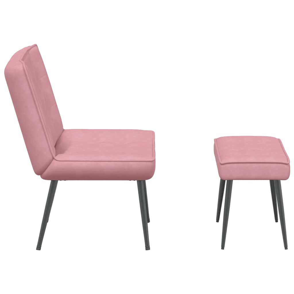 Relaxstoel met voetenbank fluweel roze is nu te koop bij PeponiXL, paradijselijk wonen!