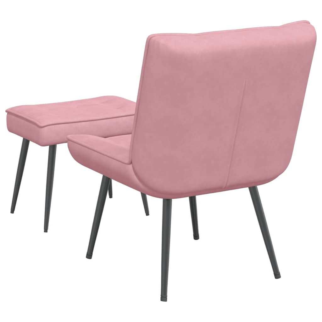 Relaxstoel met voetenbank fluweel roze is nu te koop bij PeponiXL, paradijselijk wonen!
