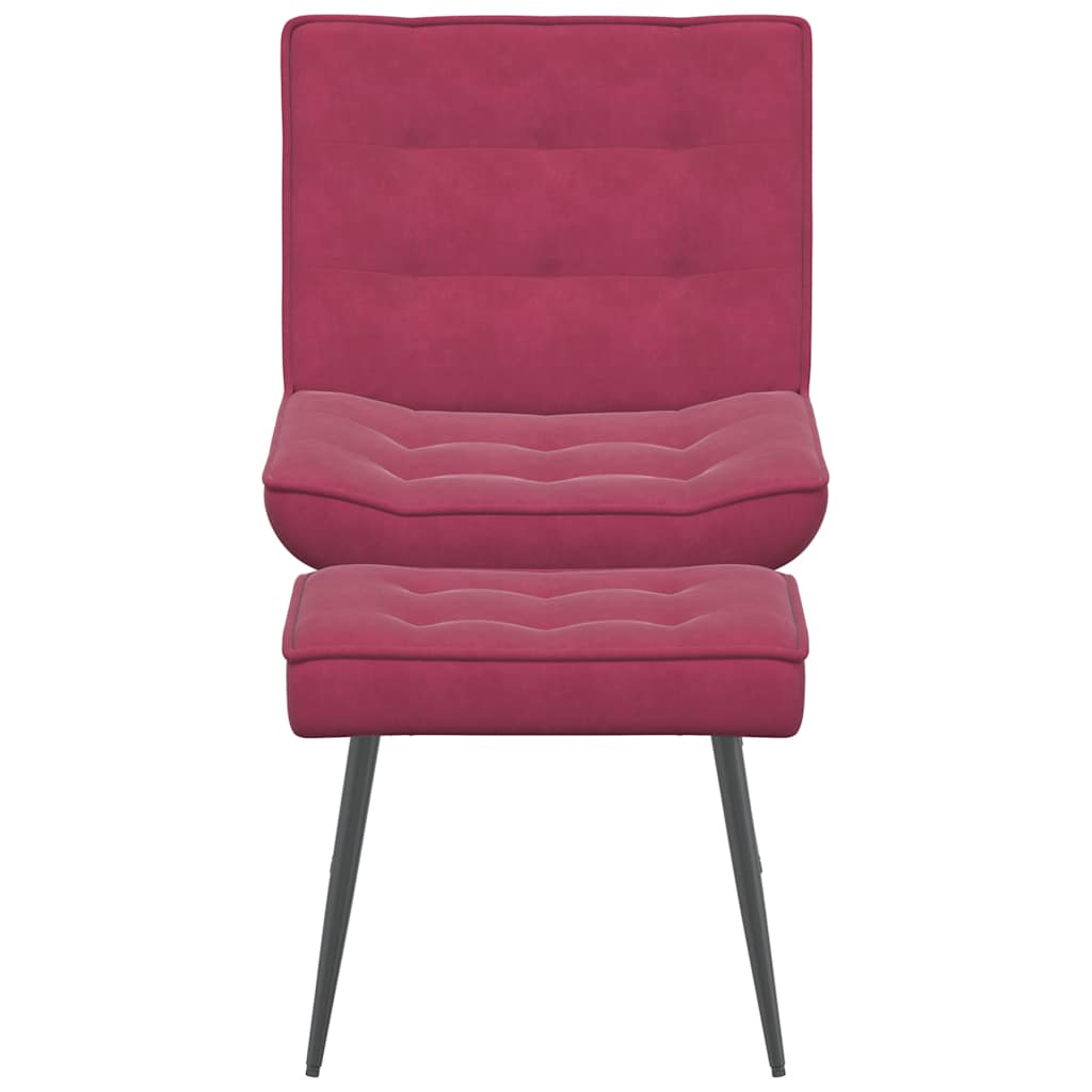 Relaxstoel met voetenbank fluweel wijnrood is nu te koop bij PeponiXL, paradijselijk wonen!
