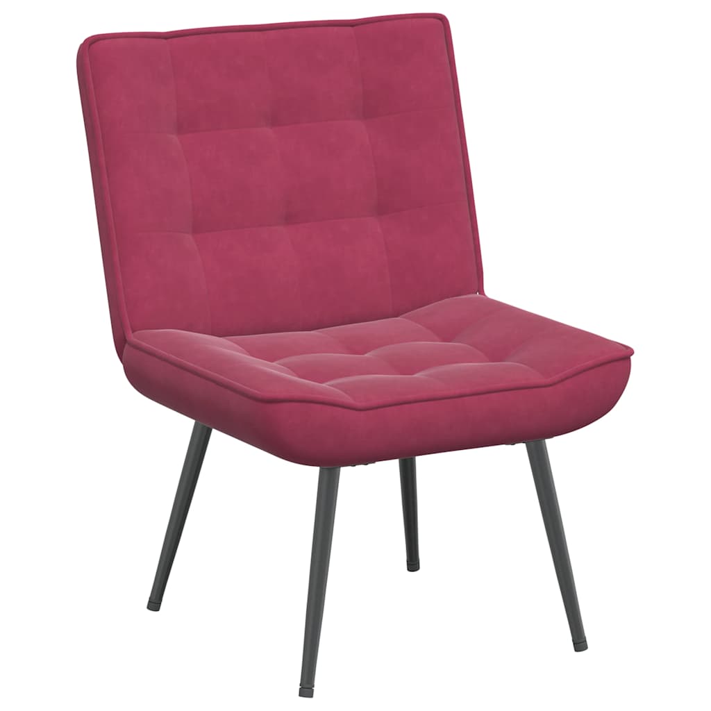 Relaxstoel met voetenbank fluweel wijnrood is nu te koop bij PeponiXL, paradijselijk wonen!