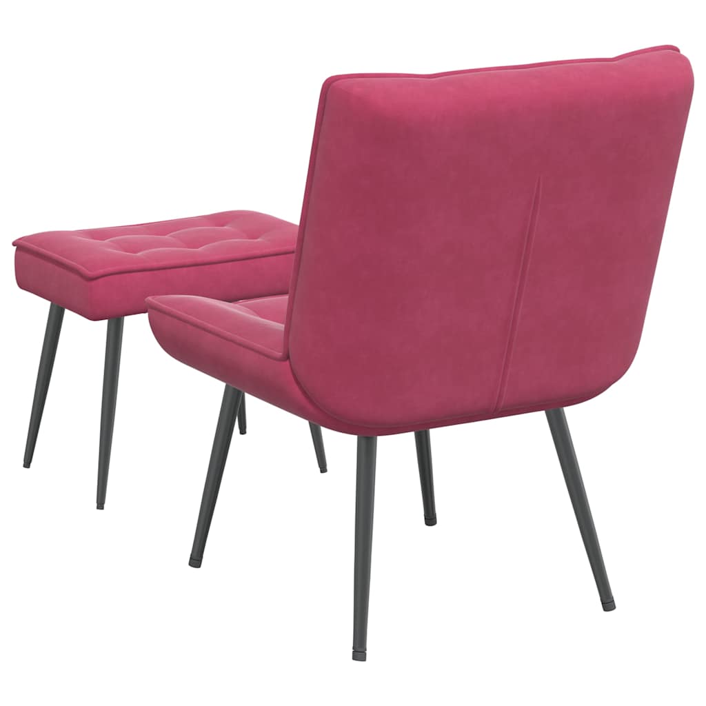 Relaxstoel met voetenbank fluweel wijnrood is nu te koop bij PeponiXL, paradijselijk wonen!