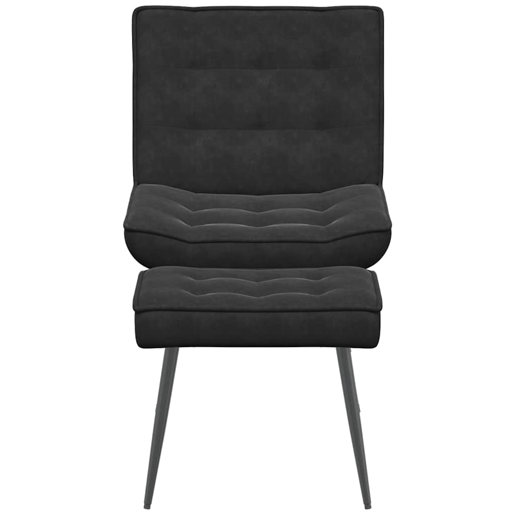 Relaxstoel met voetenbank fluweel zwart is nu te koop bij PeponiXL, paradijselijk wonen!