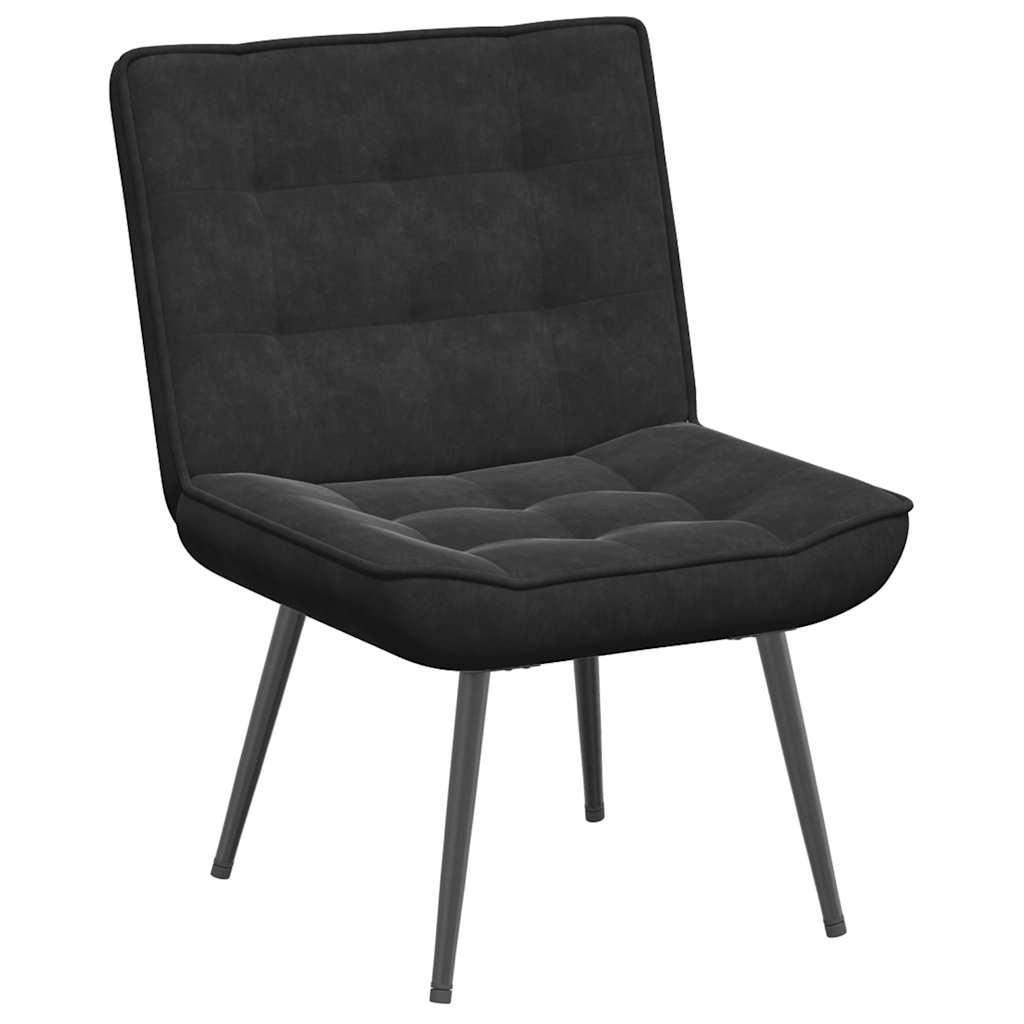 Relaxstoel met voetenbank fluweel zwart is nu te koop bij PeponiXL, paradijselijk wonen!