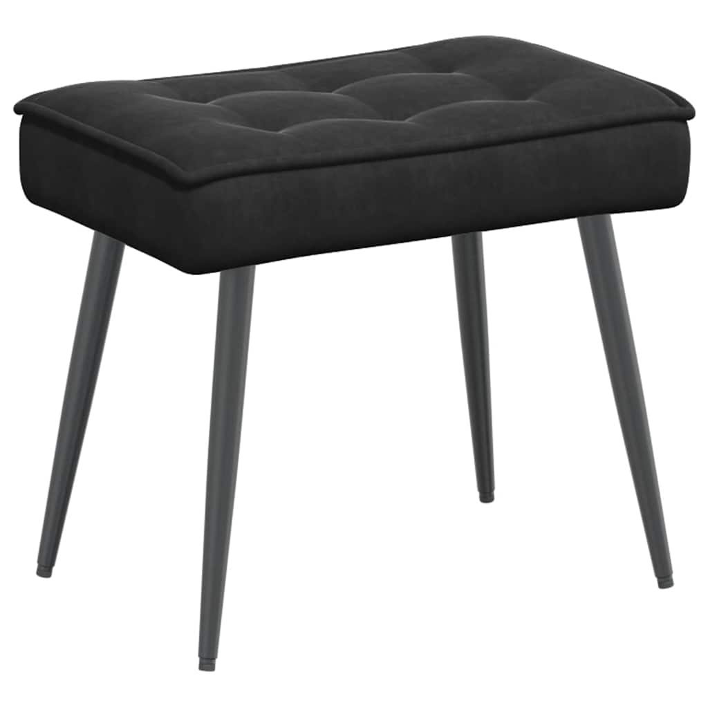 Relaxstoel met voetenbank fluweel zwart is nu te koop bij PeponiXL, paradijselijk wonen!