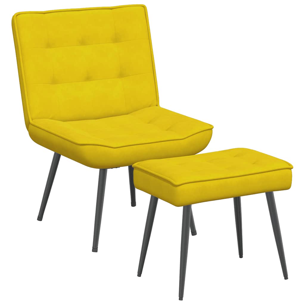 Relaxstoel met voetenbank fluweel geel is nu te koop bij PeponiXL, paradijselijk wonen!