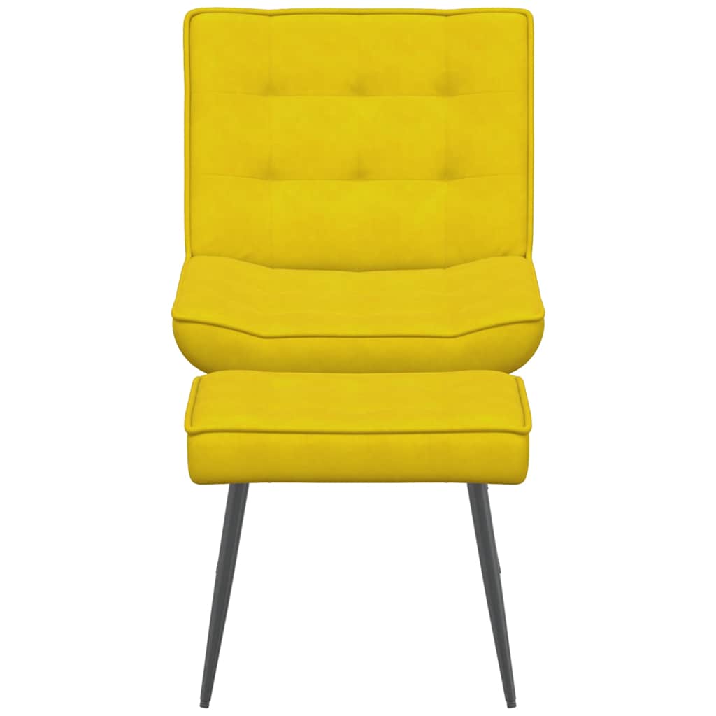 Relaxstoel met voetenbank fluweel geel is nu te koop bij PeponiXL, paradijselijk wonen!