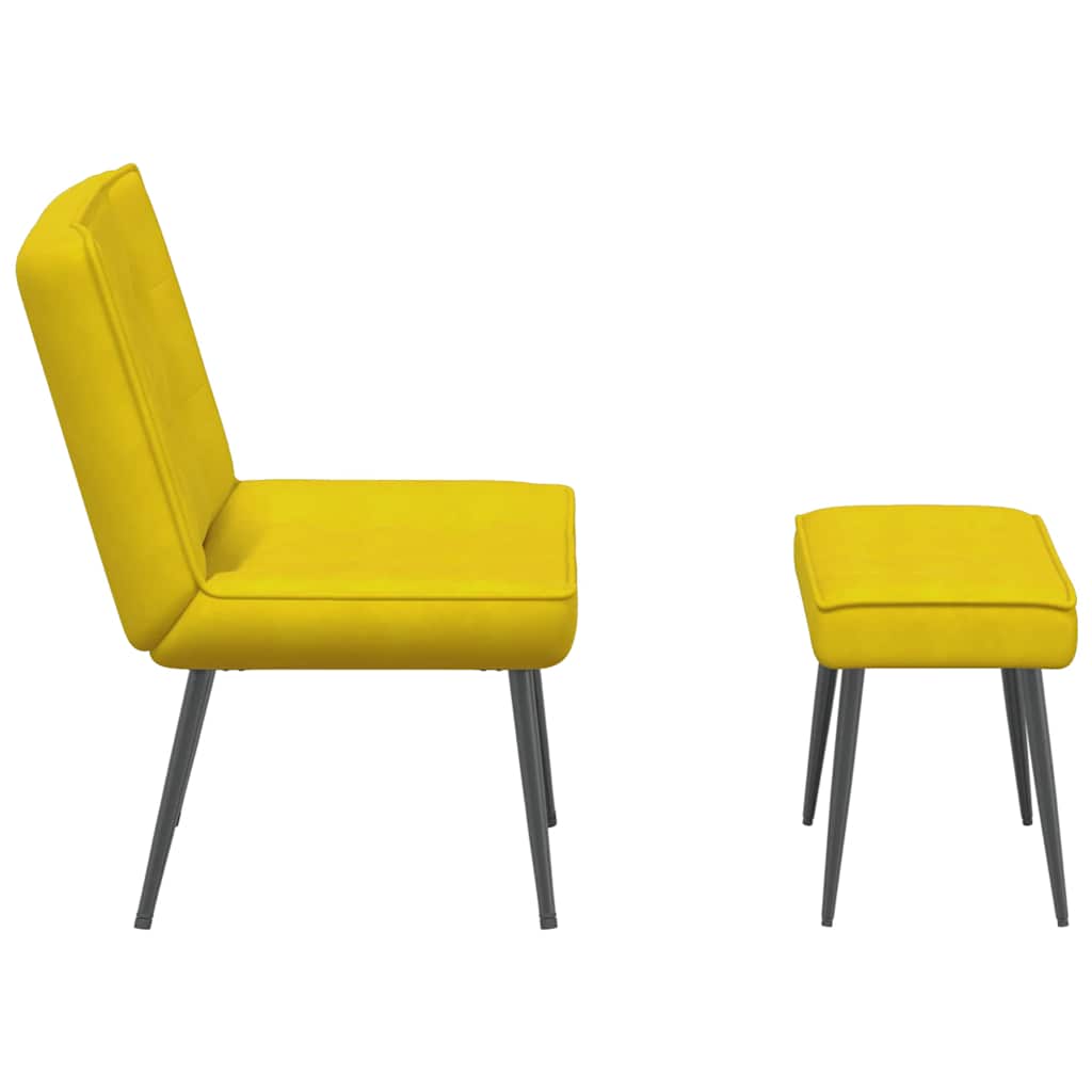 Relaxstoel met voetenbank fluweel geel is nu te koop bij PeponiXL, paradijselijk wonen!
