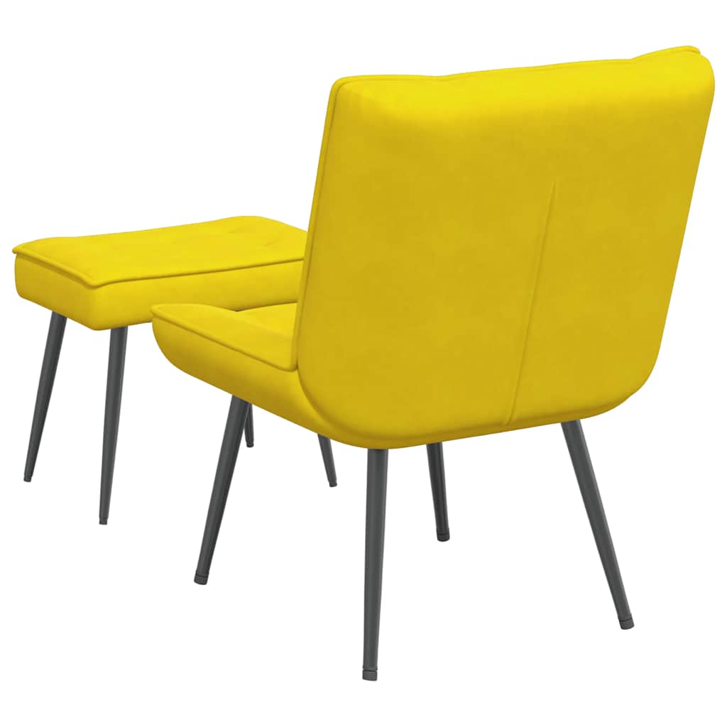 Relaxstoel met voetenbank fluweel geel is nu te koop bij PeponiXL, paradijselijk wonen!