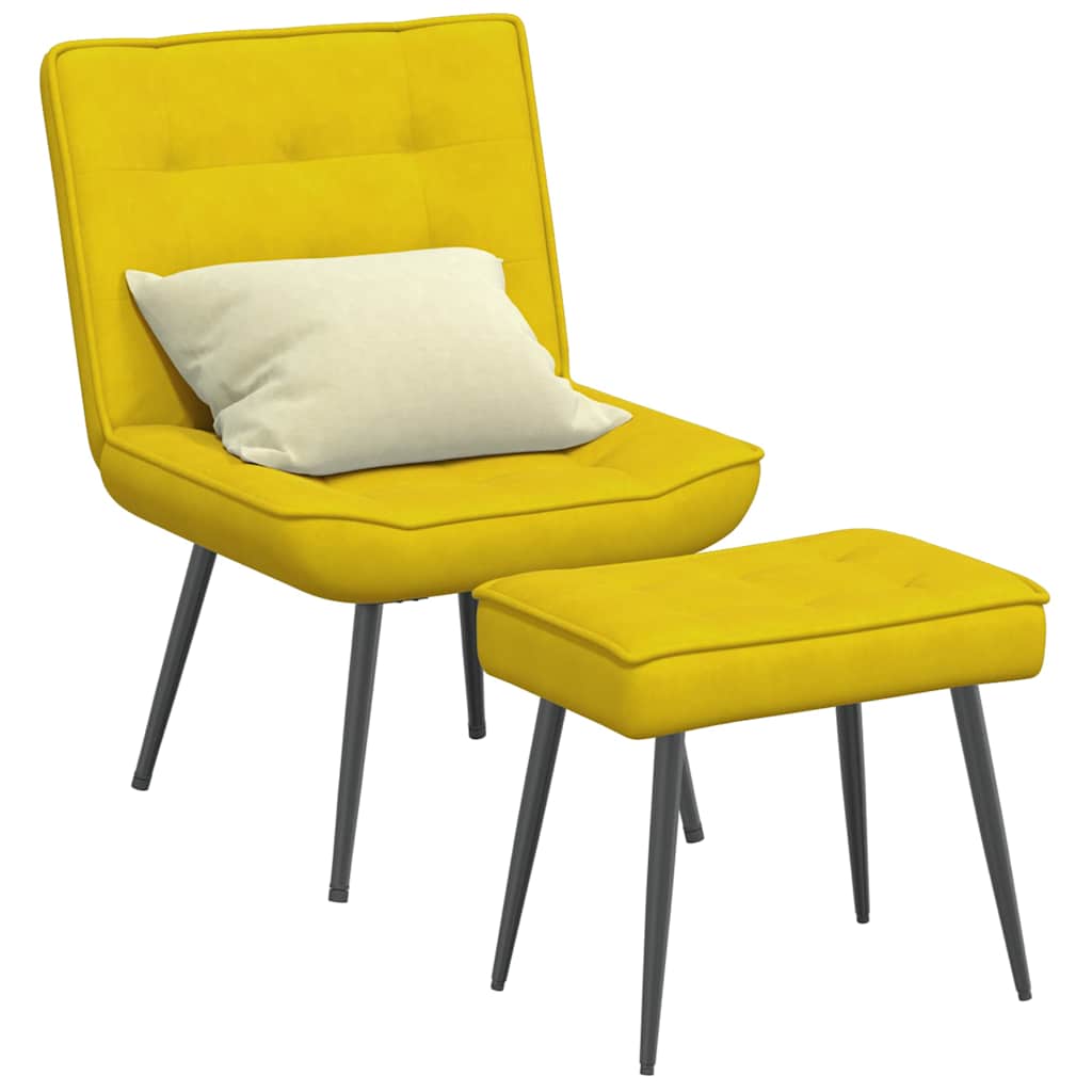 Relaxstoel met voetenbank fluweel geel is nu te koop bij PeponiXL, paradijselijk wonen!
