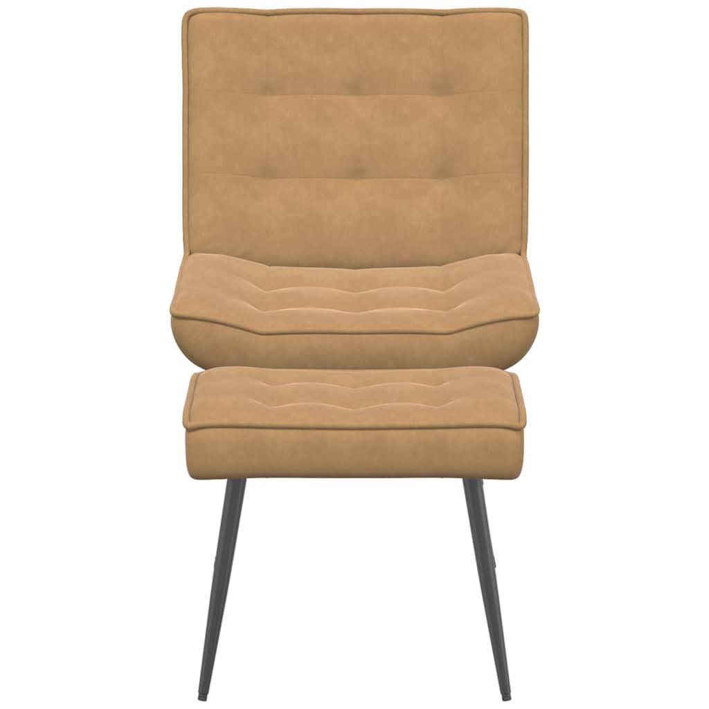 Relaxstoel met voetenbank fluweel bruin is nu te koop bij PeponiXL, paradijselijk wonen!