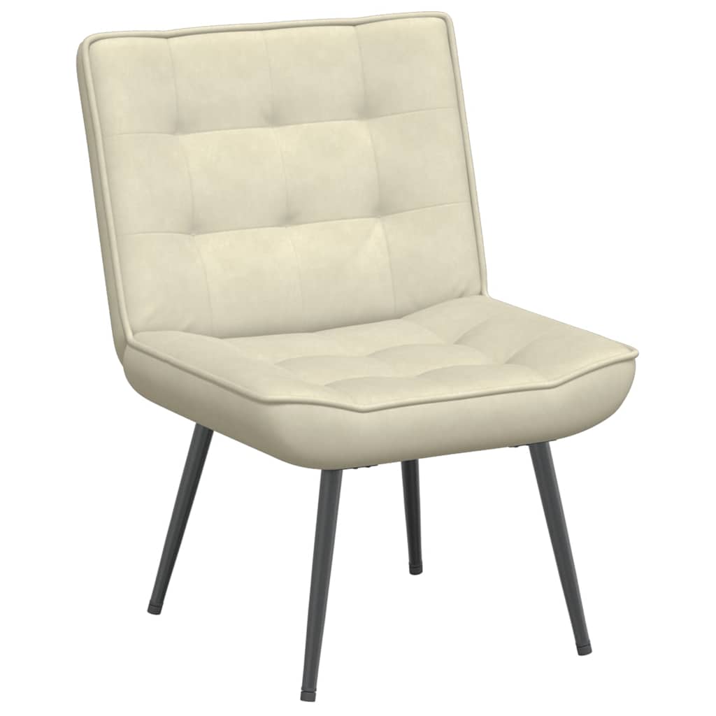 Relaxstoel met voetenbank fluweel crèmekleurig is nu te koop bij PeponiXL, paradijselijk wonen!
