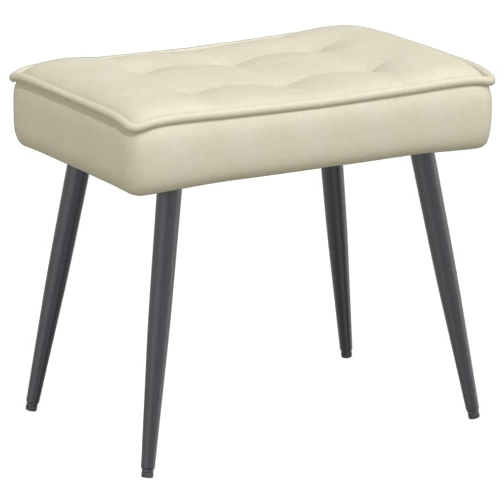 Relaxstoel met voetenbank fluweel crèmekleurig is nu te koop bij PeponiXL, paradijselijk wonen!