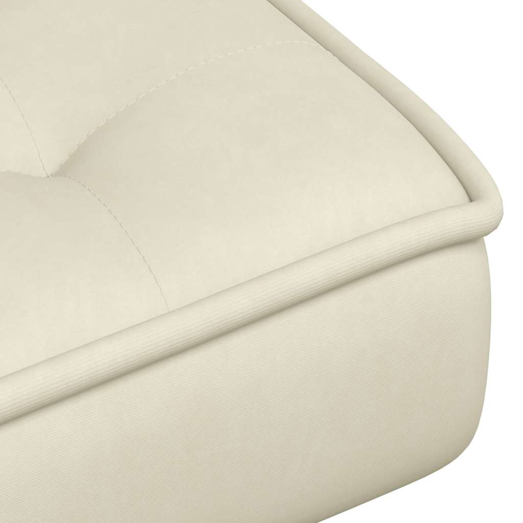 Relaxstoel met voetenbank fluweel crèmekleurig is nu te koop bij PeponiXL, paradijselijk wonen!