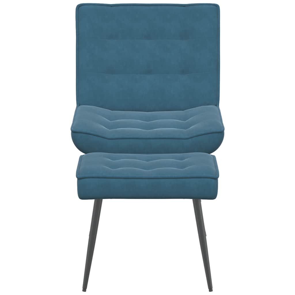 Relaxstoel met voetenbank fluweel blauw is nu te koop bij PeponiXL, paradijselijk wonen!