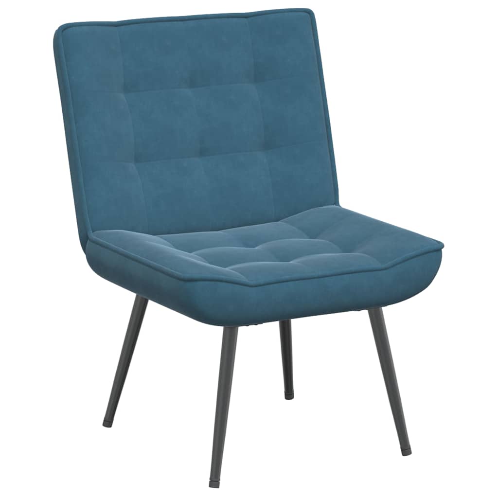 Relaxstoel met voetenbank fluweel blauw is nu te koop bij PeponiXL, paradijselijk wonen!
