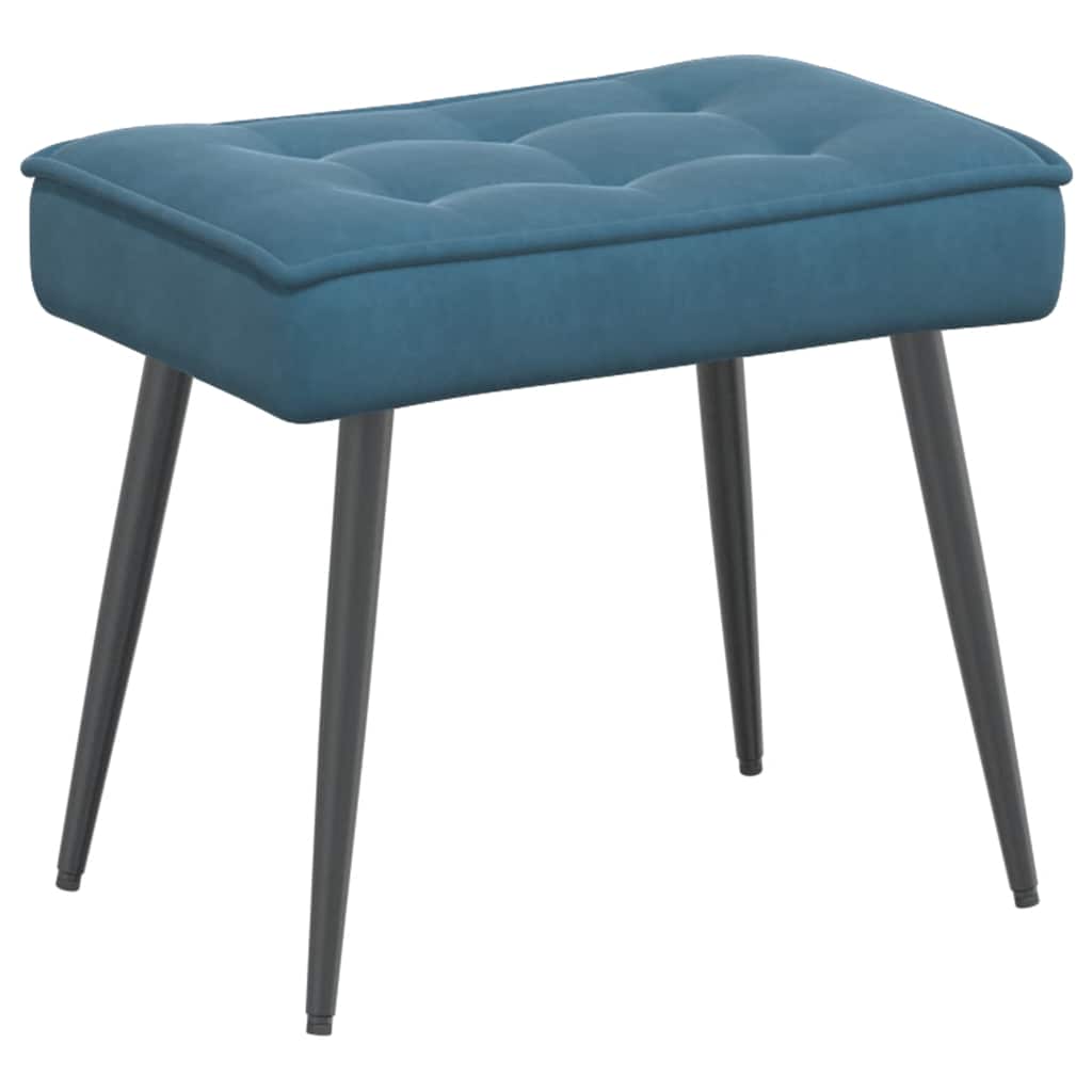 Relaxstoel met voetenbank fluweel blauw is nu te koop bij PeponiXL, paradijselijk wonen!