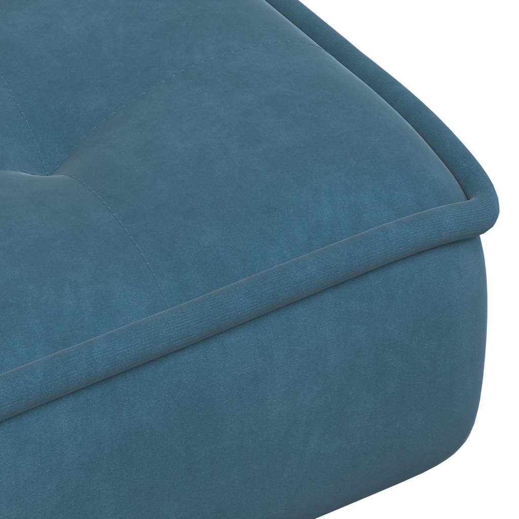 Relaxstoel met voetenbank fluweel blauw is nu te koop bij PeponiXL, paradijselijk wonen!