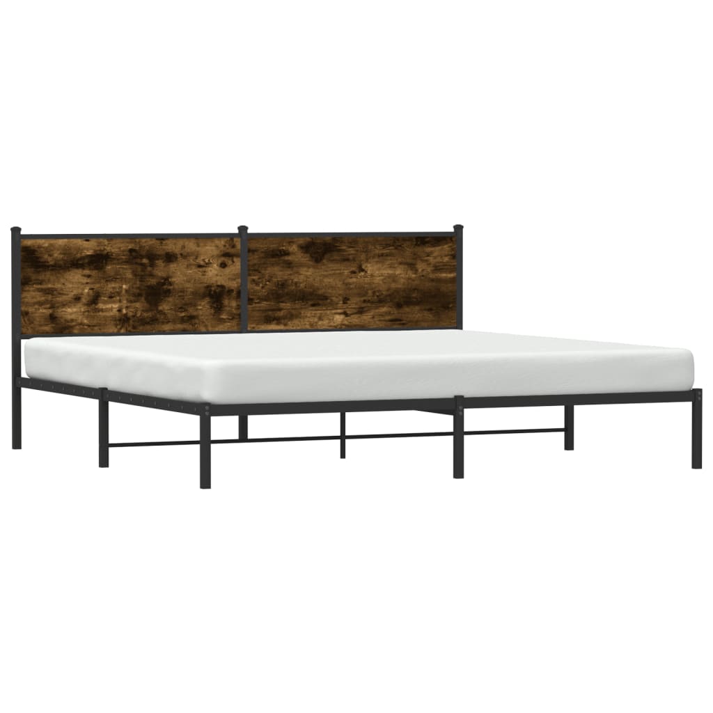 Bedframe zonder matras metaal gerookt eikenkleurig 200x200 cm is nu te koop bij PeponiXL, paradijselijk wonen!