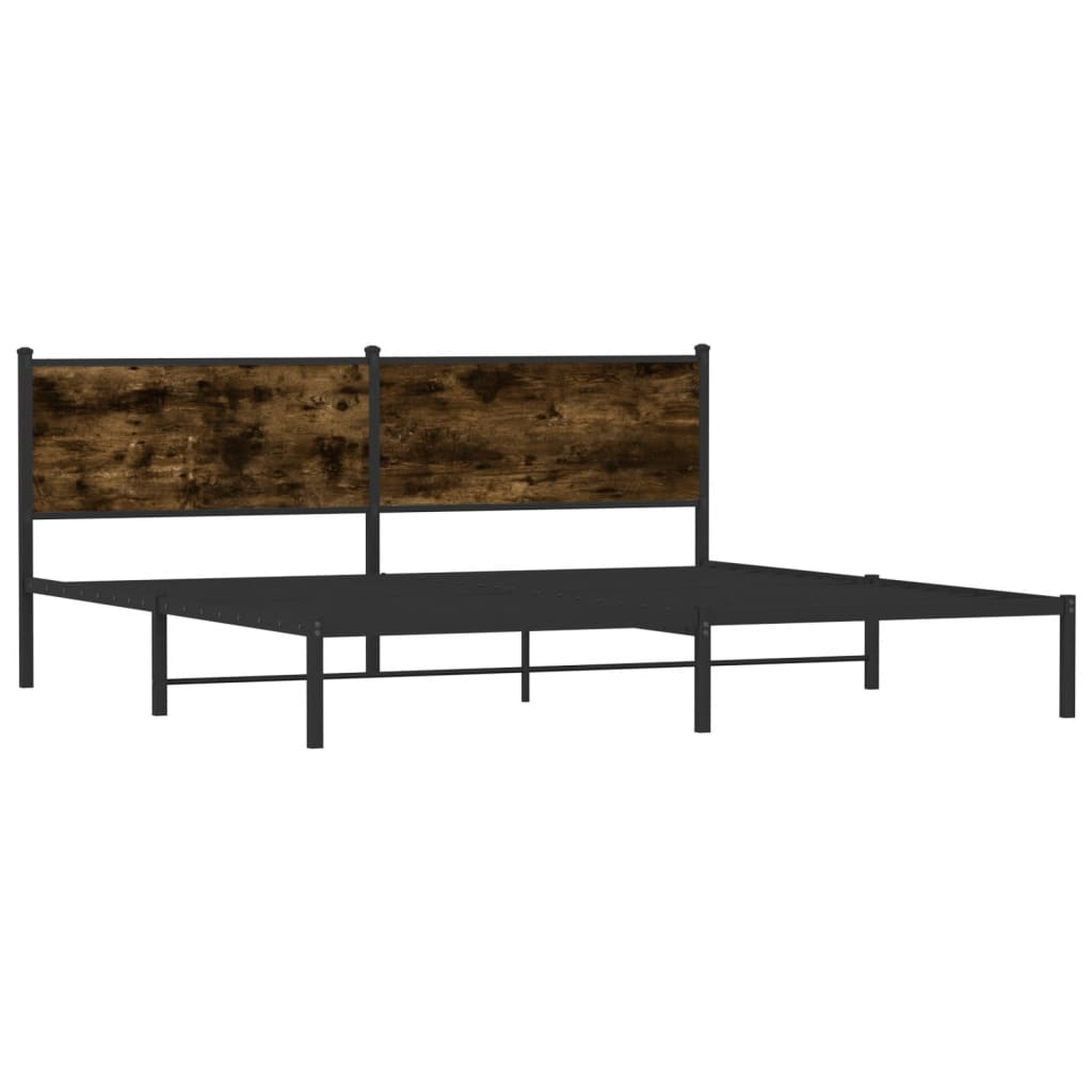 Bedframe zonder matras metaal gerookt eikenkleurig 200x200 cm is nu te koop bij PeponiXL, paradijselijk wonen!