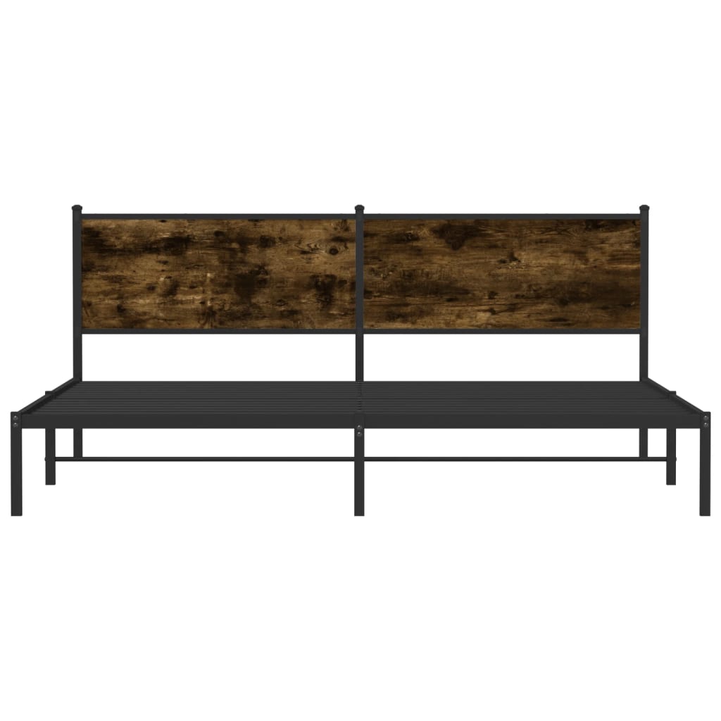 Bedframe zonder matras metaal gerookt eikenkleurig 200x200 cm is nu te koop bij PeponiXL, paradijselijk wonen!