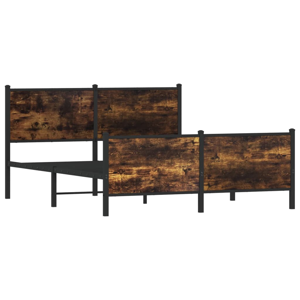 Bedframe zonder matras metaal gerookt eikenkleurig 140x200 cm is nu te koop bij PeponiXL, paradijselijk wonen!