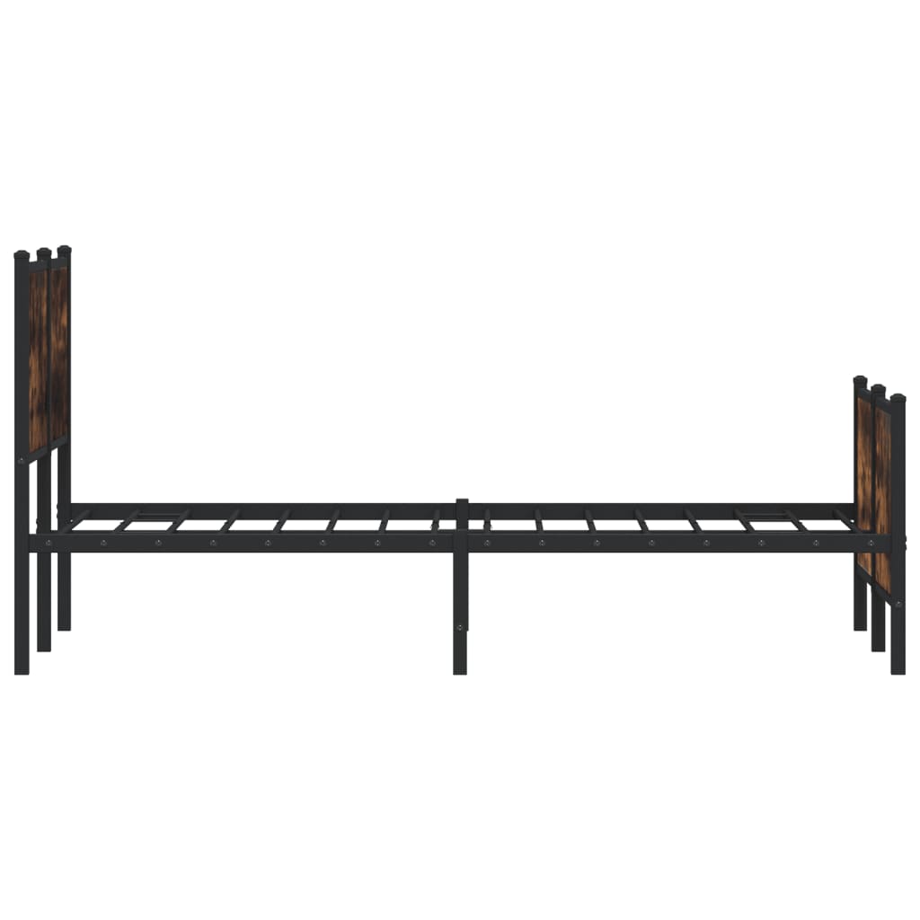 Bedframe zonder matras metaal gerookt eikenkleurig 140x200 cm is nu te koop bij PeponiXL, paradijselijk wonen!