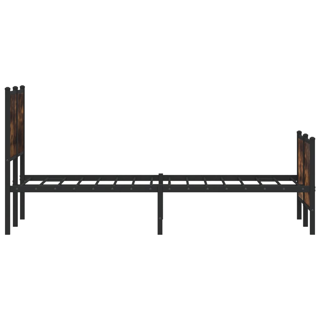 Bedframe zonder matras metaal gerookt eikenkleurig 160x200 cm is nu te koop bij PeponiXL, paradijselijk wonen!