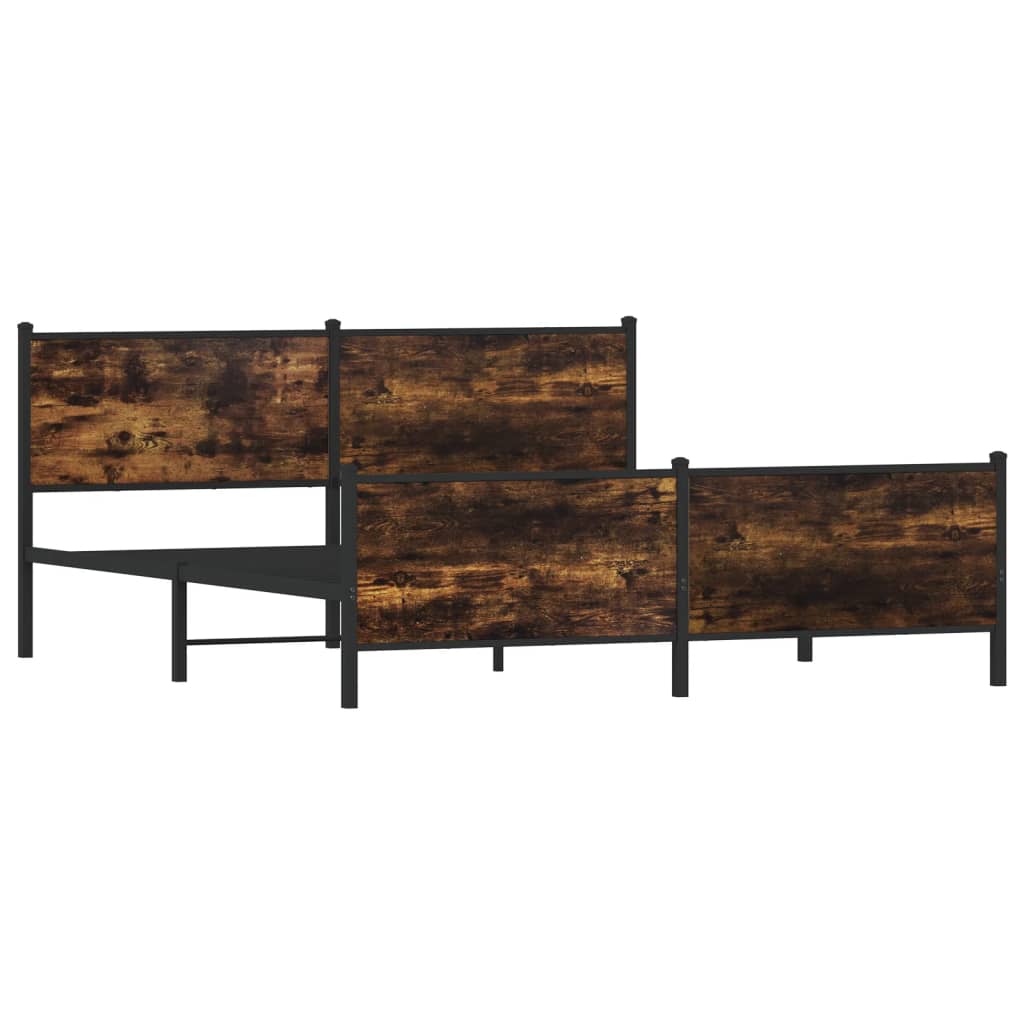 Bedframe zonder matras metaal gerookt eikenkleurig 180x200 cm is nu te koop bij PeponiXL, paradijselijk wonen!