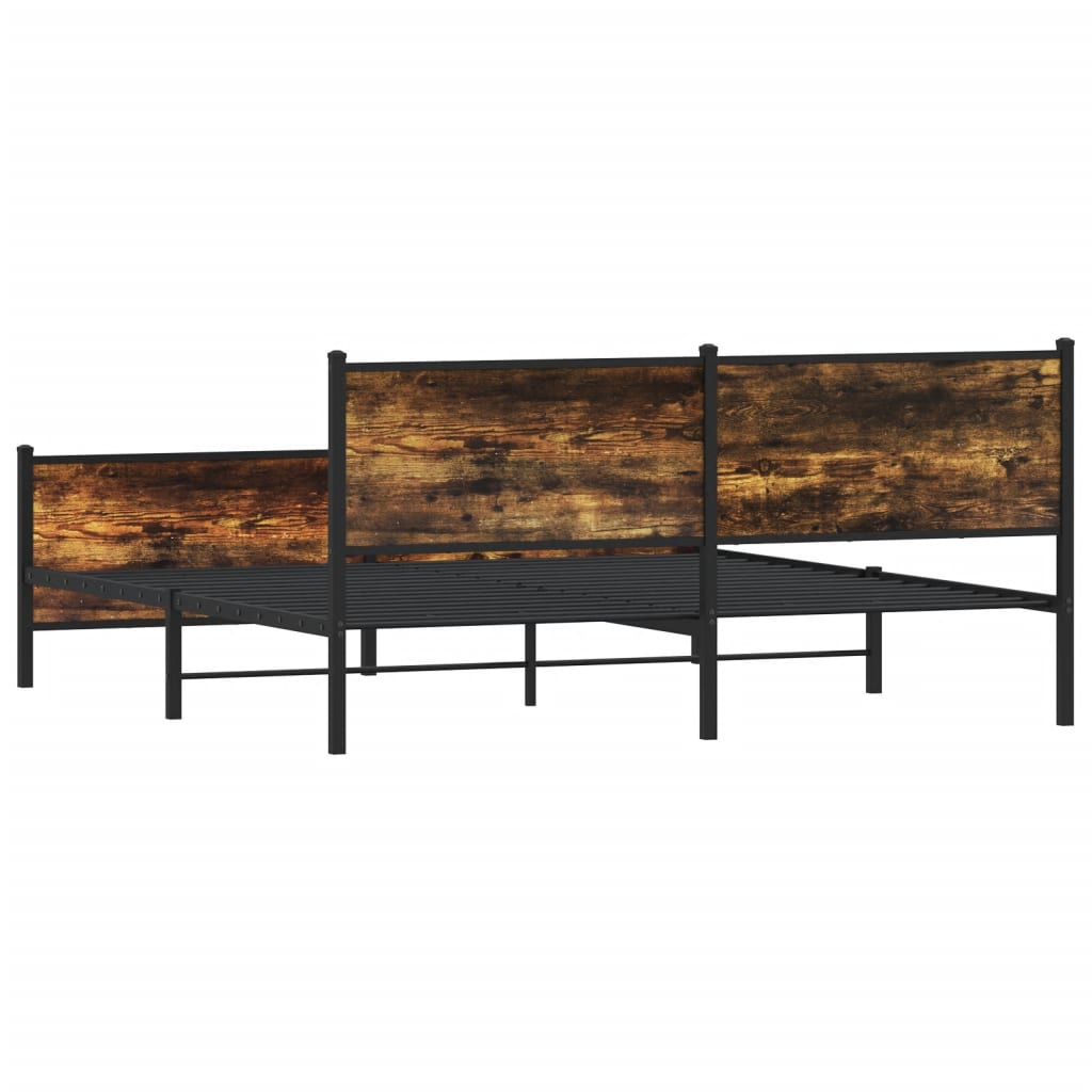 Bedframe zonder matras metaal gerookt eikenkleurig 180x200 cm is nu te koop bij PeponiXL, paradijselijk wonen!