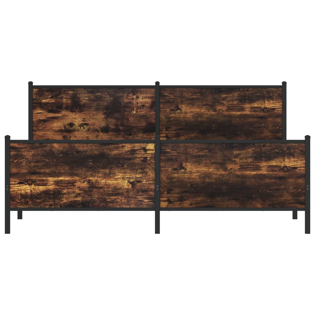 Bedframe zonder matras metaal gerookt eikenkleurig 183x213 cm is nu te koop bij PeponiXL, paradijselijk wonen!
