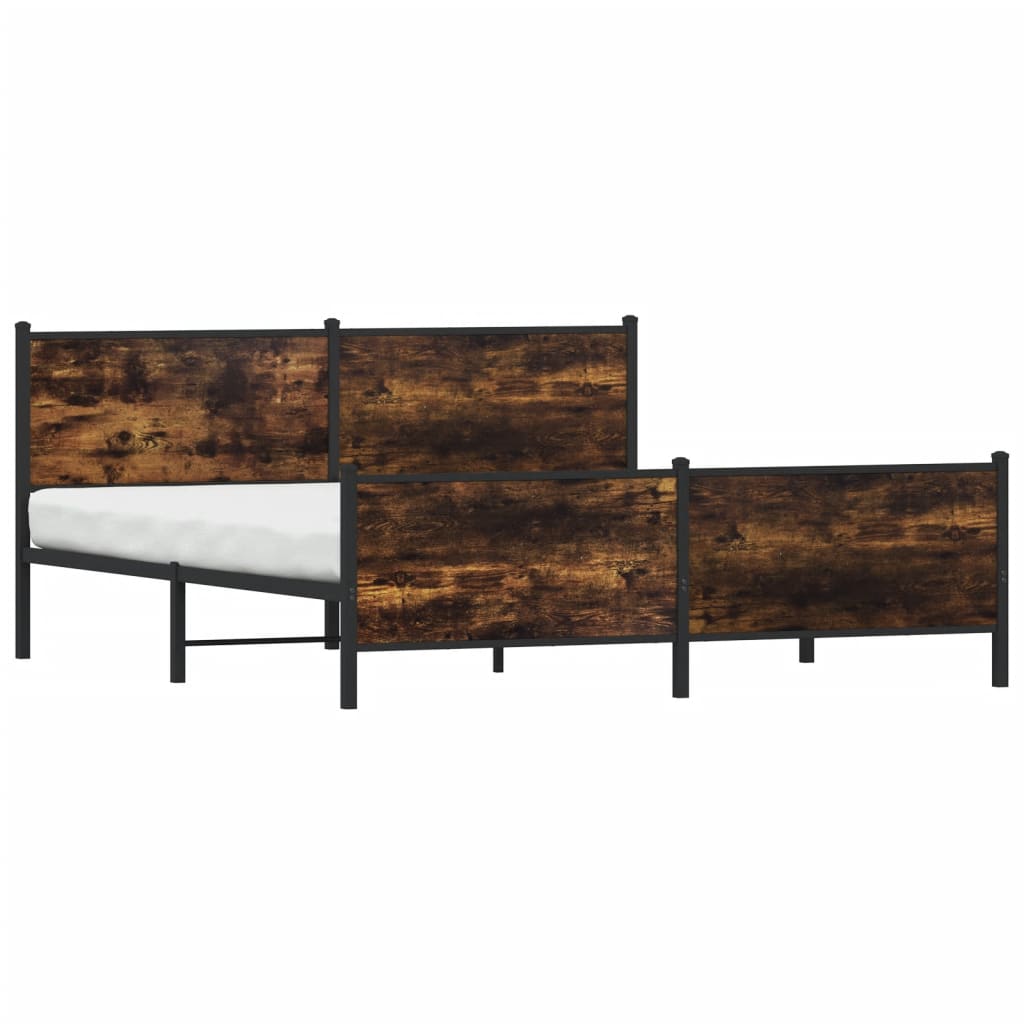 Bedframe zonder matras metaal gerookt eikenkleurig 193x203 cm is nu te koop bij PeponiXL, paradijselijk wonen!