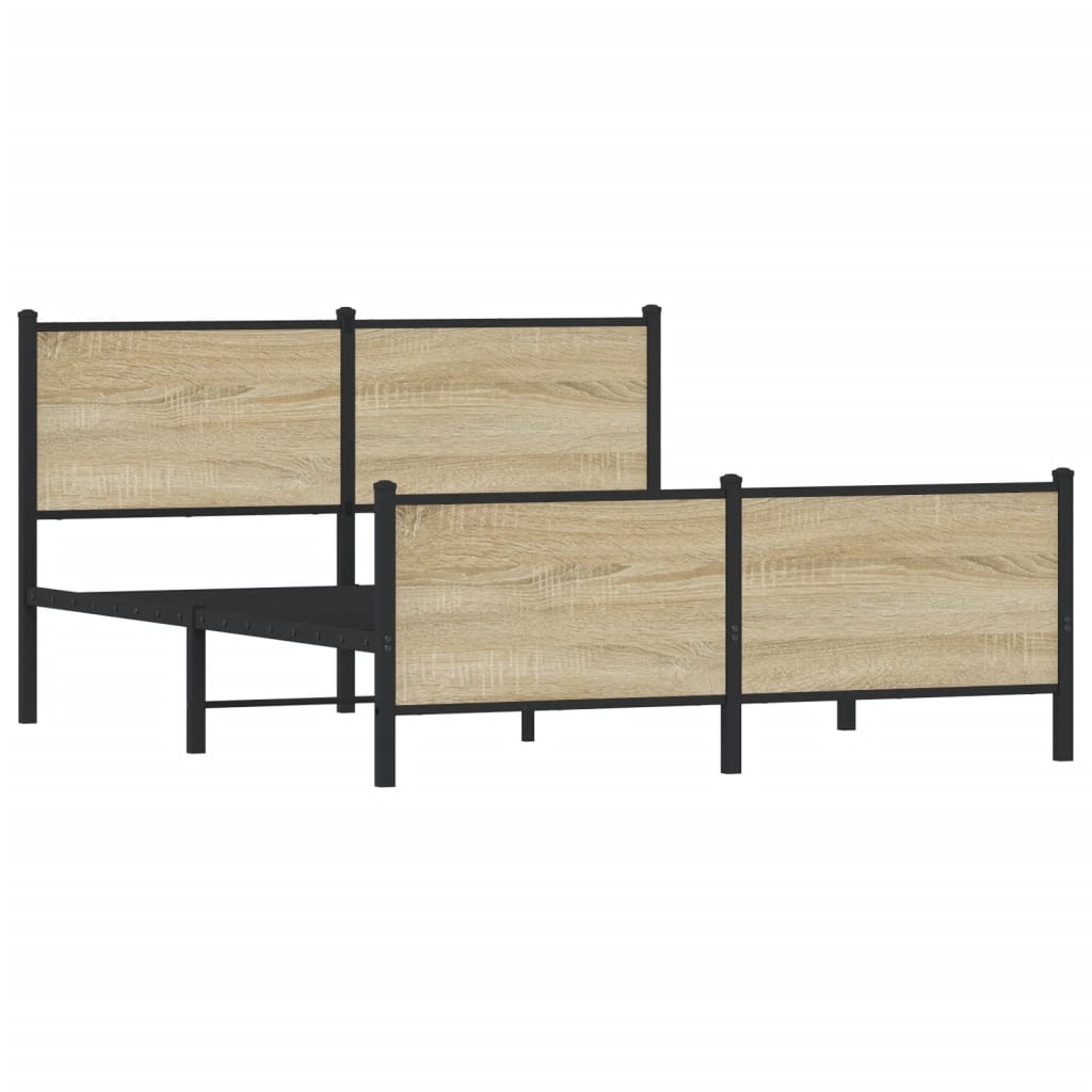Bedframe zonder matras metaal sonoma eikenkleurig 160x200 cm is nu te koop bij PeponiXL, paradijselijk wonen!