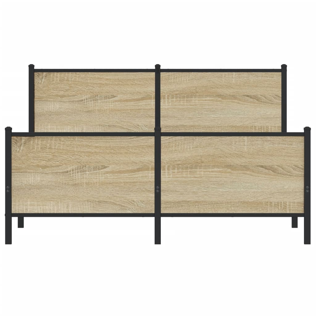 Bedframe zonder matras metaal sonoma eikenkleurig 160x200 cm is nu te koop bij PeponiXL, paradijselijk wonen!