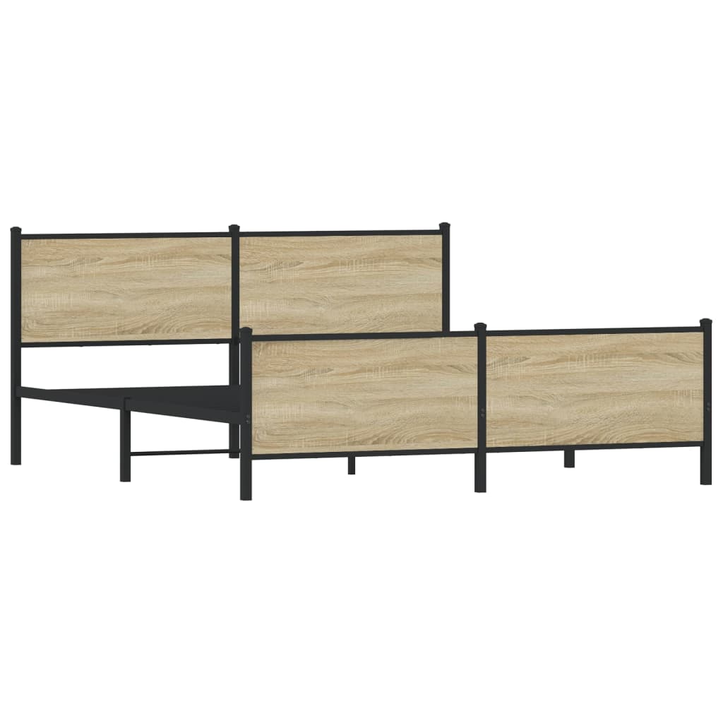 Bedframe zonder matras metaal sonoma eikenkleurig 180x200 cm is nu te koop bij PeponiXL, paradijselijk wonen!