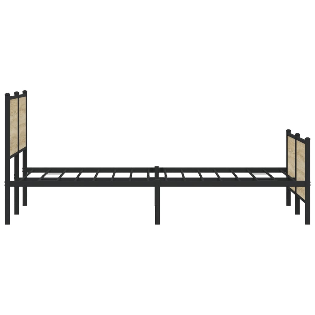 Bedframe zonder matras metaal sonoma eikenkleurig 180x200 cm is nu te koop bij PeponiXL, paradijselijk wonen!