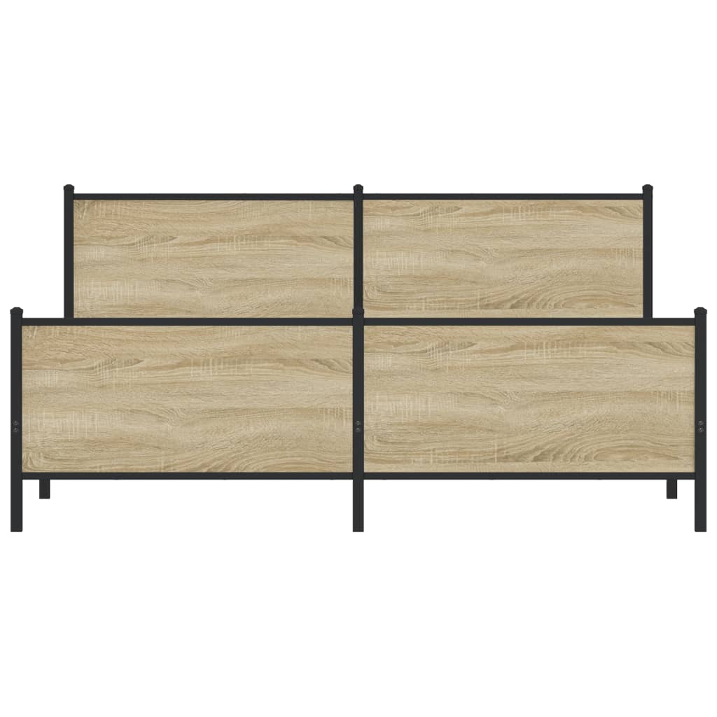 Bedframe zonder matras metaal sonoma eikenkleurig 183x213 cm is nu te koop bij PeponiXL, paradijselijk wonen!