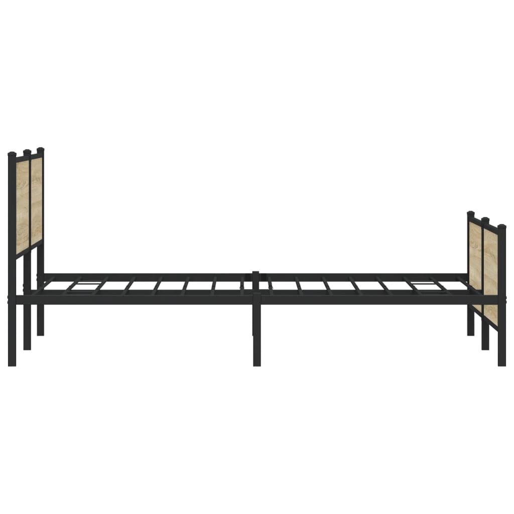 Bedframe zonder matras metaal sonoma eikenkleurig 193x203 cm is nu te koop bij PeponiXL, paradijselijk wonen!