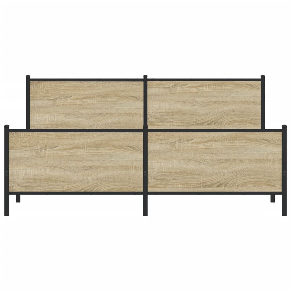 Bedframe zonder matras metaal sonoma eikenkleur 200x200 cm is nu te koop bij PeponiXL, paradijselijk wonen!