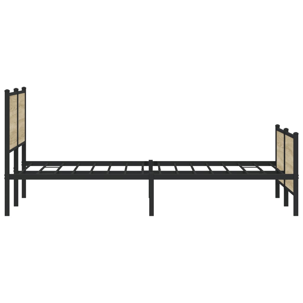 Bedframe zonder matras metaal sonoma eikenkleur 200x200 cm is nu te koop bij PeponiXL, paradijselijk wonen!