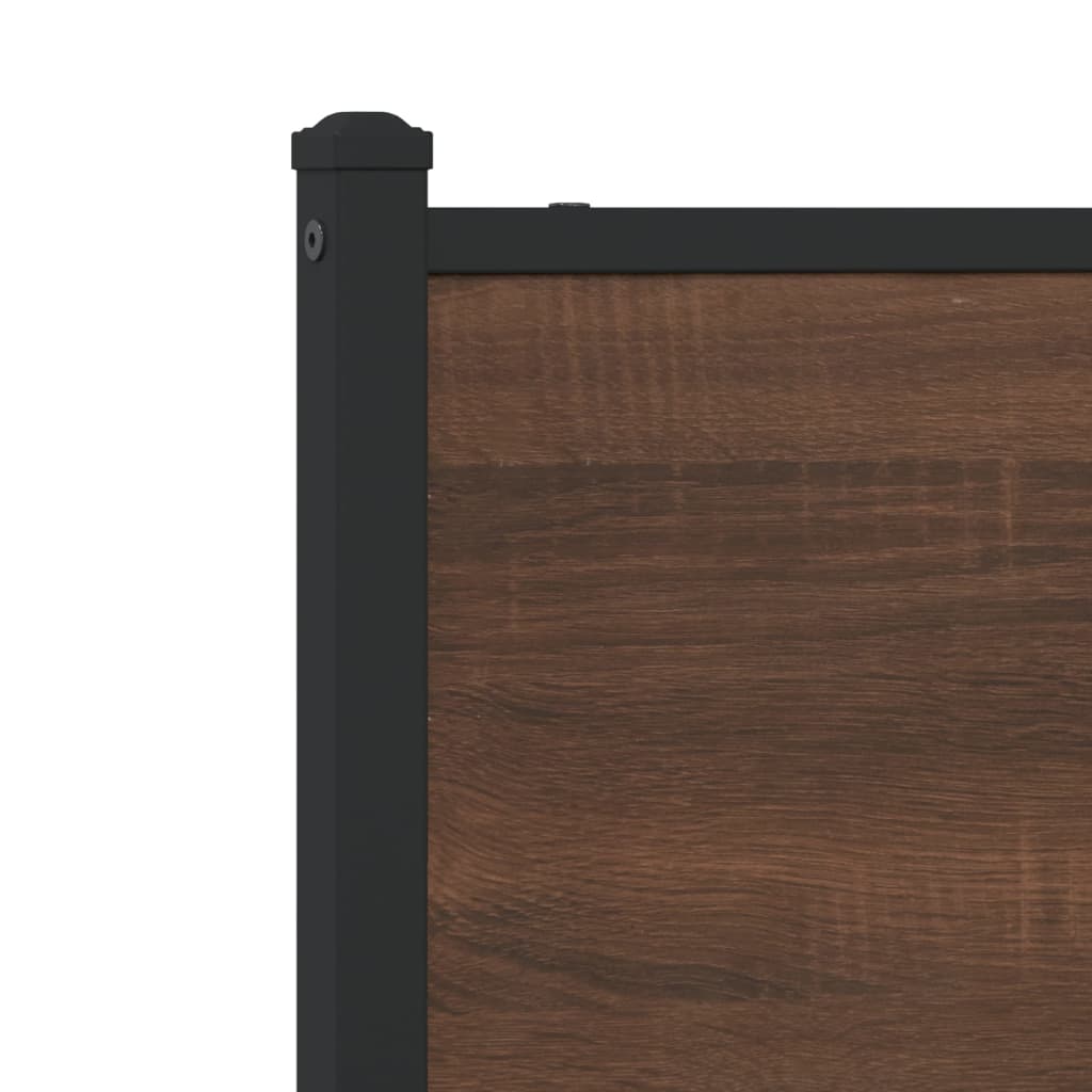 Bedframe zonder matras metaal bruin eikenkleurig 200x200 cm is nu te koop bij PeponiXL, paradijselijk wonen!