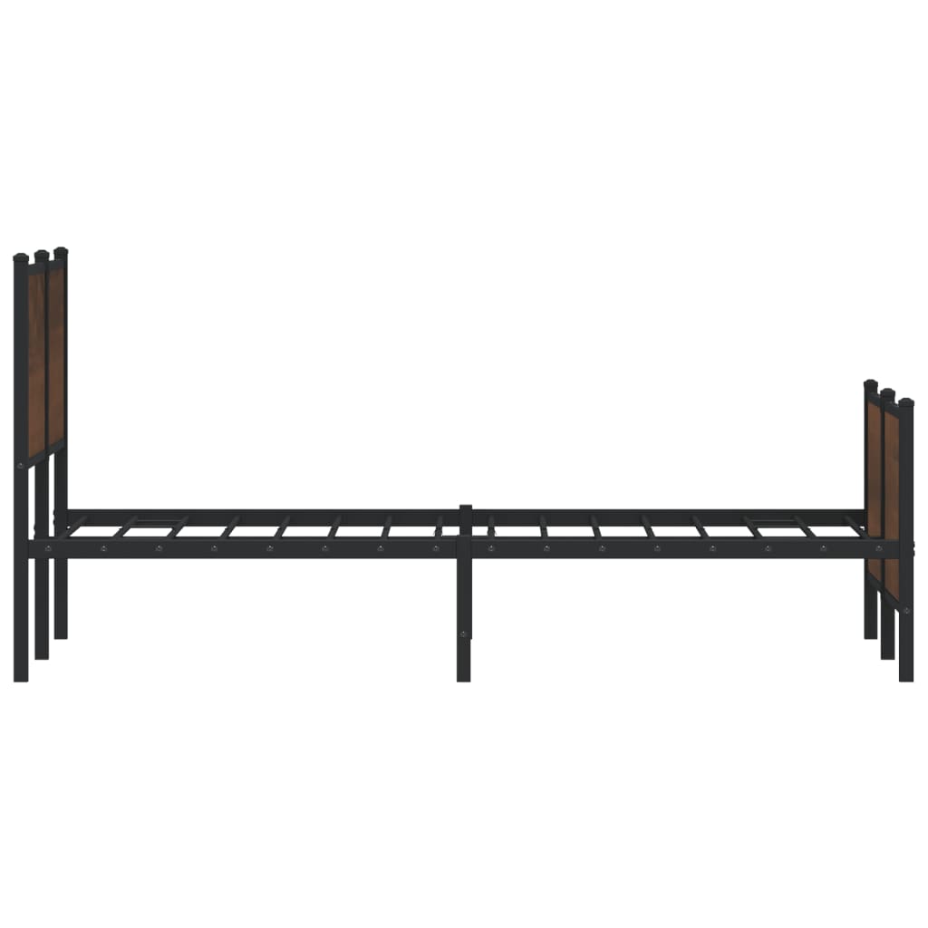 Bedframe zonder matras metaal bruin eikenkleurig 140x190 cm is nu te koop bij PeponiXL, paradijselijk wonen!