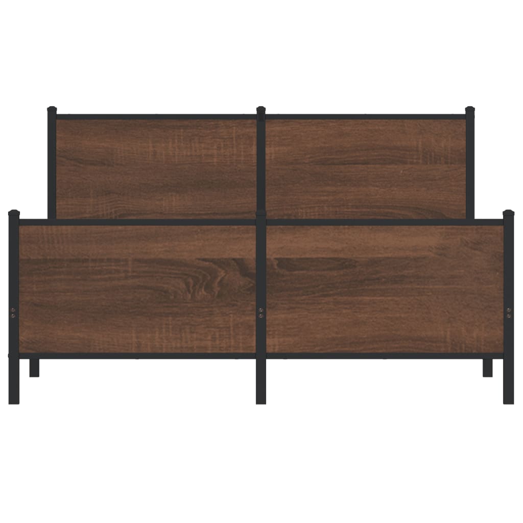Bedframe zonder matras metaal bruin eikenkleurig 140x200 cm is nu te koop bij PeponiXL, paradijselijk wonen!