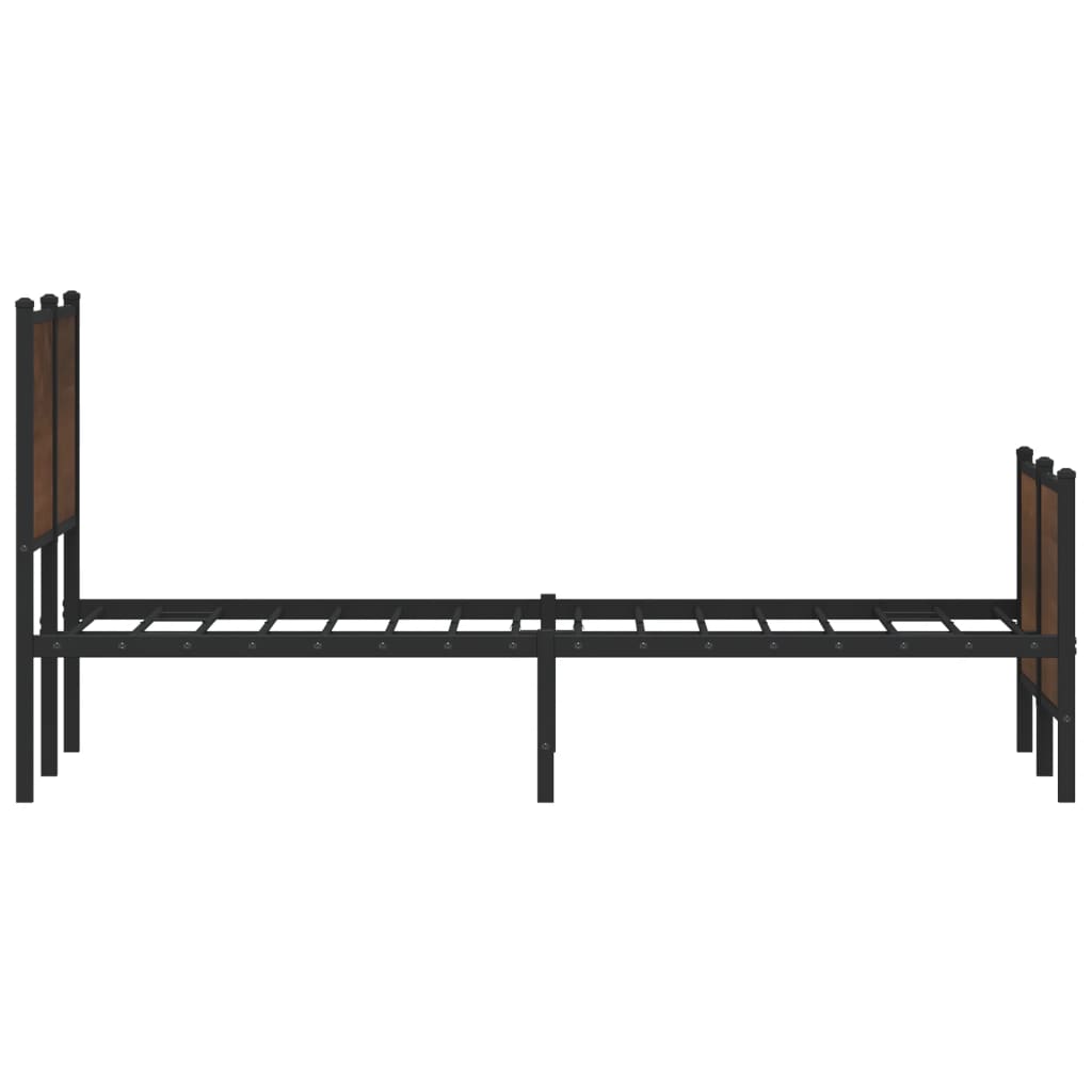 Bedframe zonder matras metaal bruin eikenkleurig 140x200 cm is nu te koop bij PeponiXL, paradijselijk wonen!