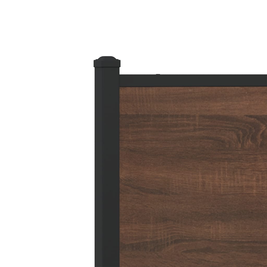 Bedframe zonder matras metaal bruin eikenkleurig 150x200 cm is nu te koop bij PeponiXL, paradijselijk wonen!