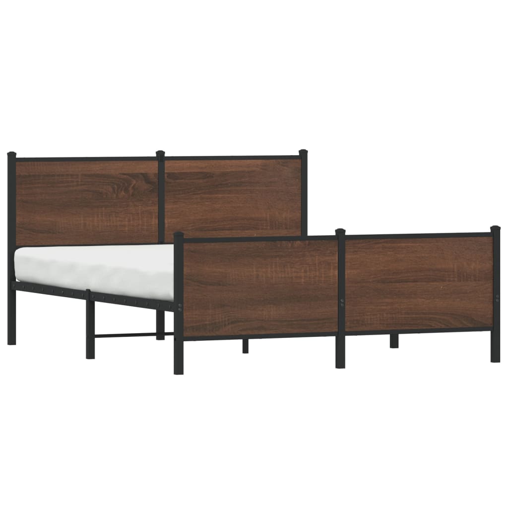Bedframe zonder matras metaal bruin eikenkleurig 160x200 cm is nu te koop bij PeponiXL, paradijselijk wonen!