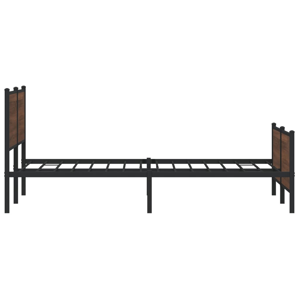 Bedframe zonder matras metaal bruin eikenkleur 183x213 cm is nu te koop bij PeponiXL, paradijselijk wonen!