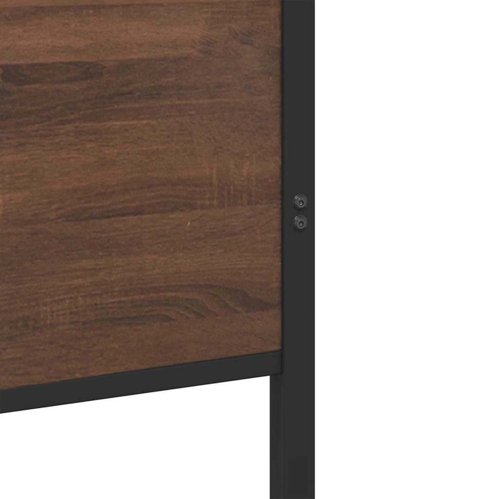 Bedframe zonder matras metaal bruin eikenkleur 183x213 cm is nu te koop bij PeponiXL, paradijselijk wonen!